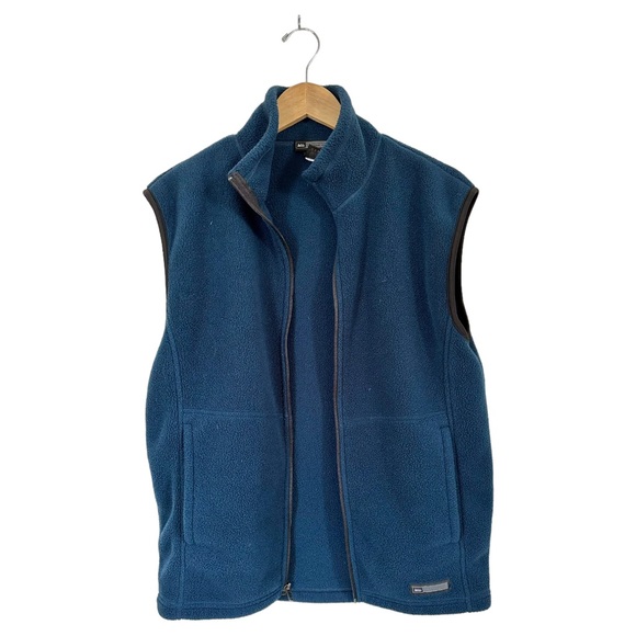 REI Men’s Fleece Vest Zipper Front Dark Blue Two Front Pockets Size Medium - Picture 8 of 13